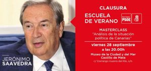 Clausura Escuela de Verano - Masterclass - Análisis de la situación política de Canarias - Jerónimo Saavedra